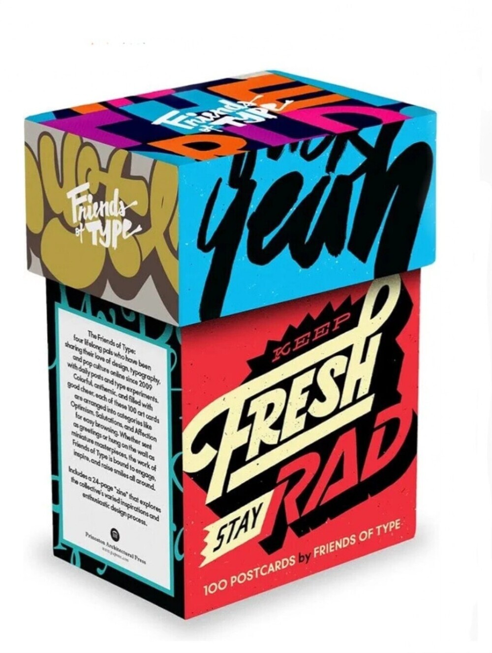 Friends Of Type Keep Fresh Stay Rad Postcard Box Funny Humorous Art Cards 86 Pc